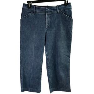 LEE Just Below The Waist Womens Capri Jeans Clasp / Zip Size 12 Medium Blue